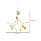 Colorful Agate Stone Circular Ring Branches Chandelier