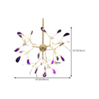 Colorful Agate Stone Circular Ring Branches Chandelier