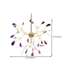 Colorful Agate Stone Circular Ring Branches Chandelier