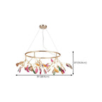 Colorful Agate Stone Circular Ring Branches Chandelier