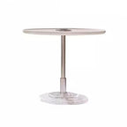 Brown Round Sleek Wooden Coffee Drawer Table