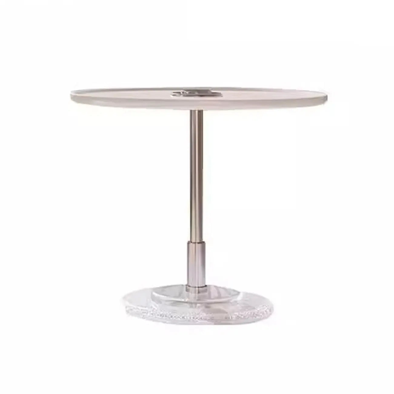 Brown Round Sleek Wooden Coffee Drawer Table