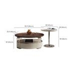 Brown Round Sleek Wooden Coffee Drawer Table