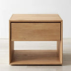 Mid-Century Modern Solid Wood Nightstand with Drawer