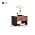 Mid-Century Modern Solid Wood Nightstand with Drawer