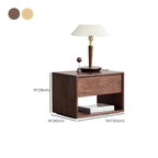 Mid-Century Modern Solid Wood Nightstand with Drawer