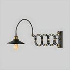 Industrial Black Brass Flexible Swing Arm Wall Light