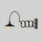 Industrial Black Brass Flexible Swing Arm Wall Light