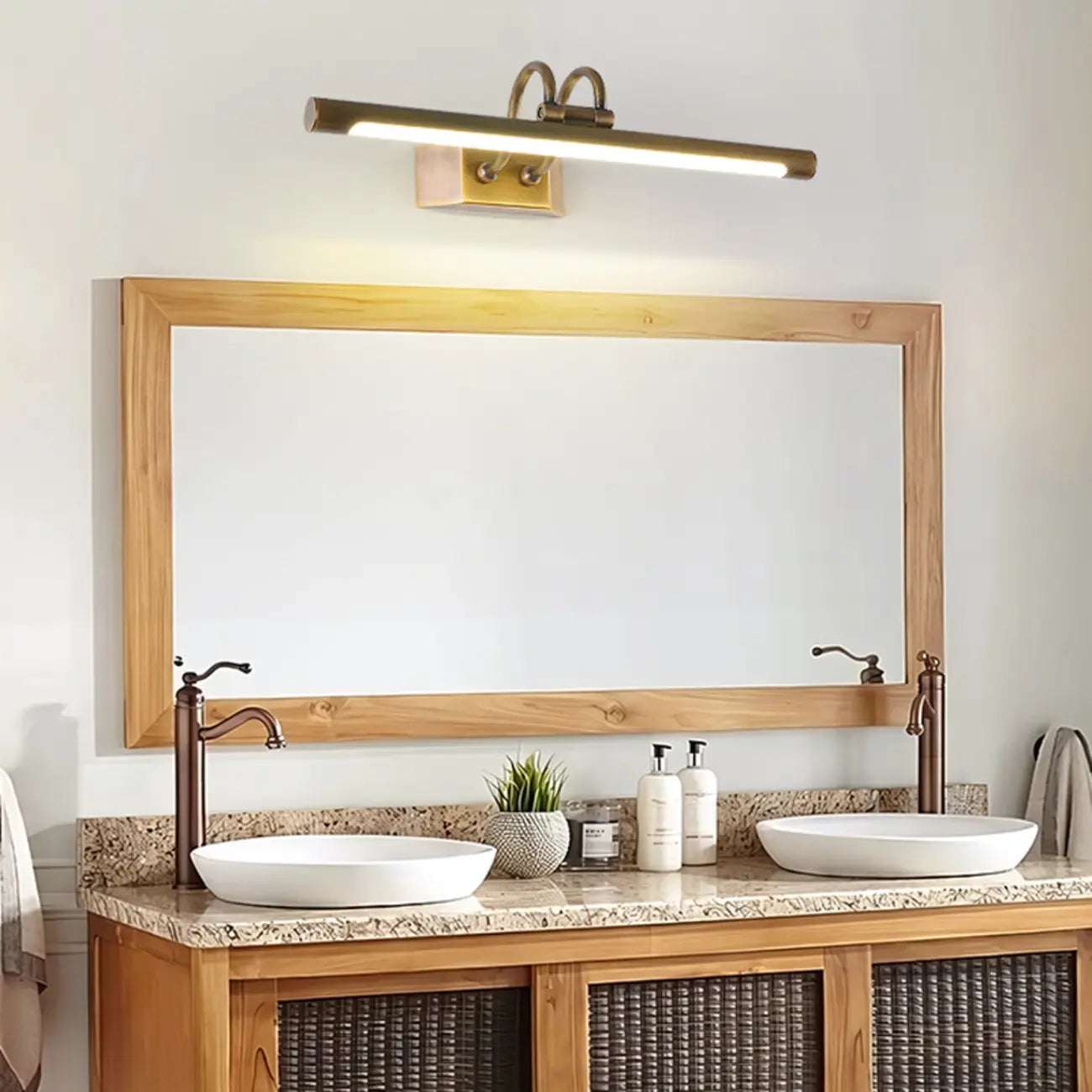 Modern Brass Tube LED Vanity Mirror Lamp Bathroom Light