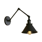 Industrial Metal Black 1-Light Swing Arm Wall Light