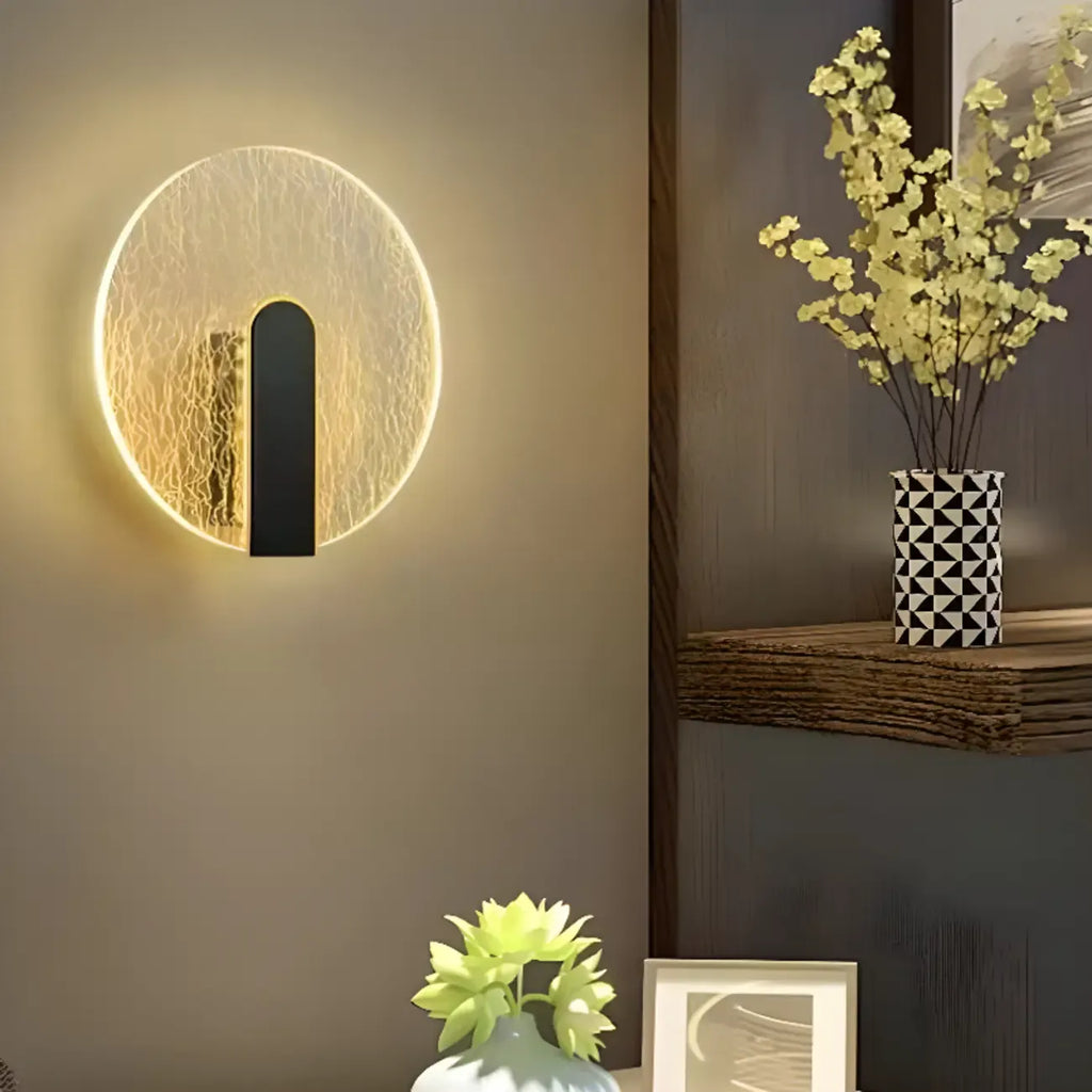 Modern Glass Gold Black Decorative Wall Sconce