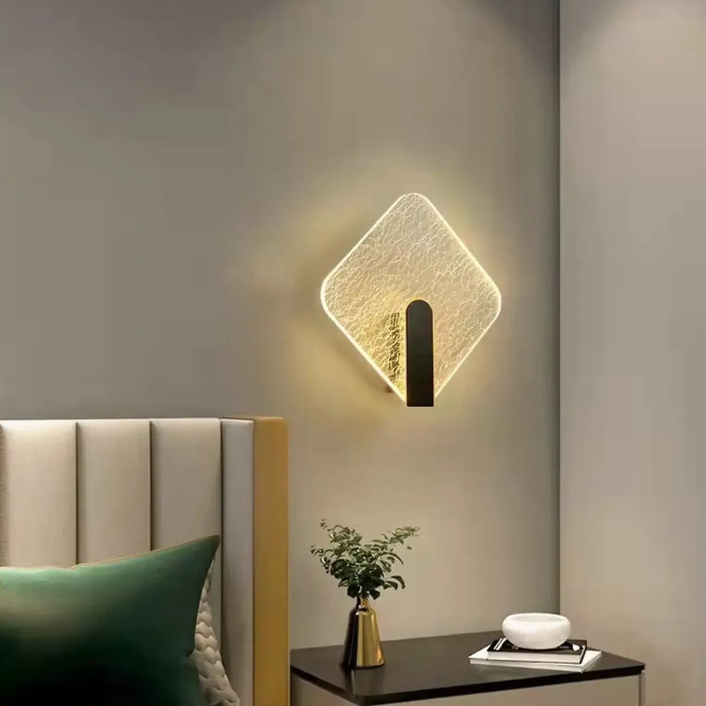 Modern Glass Gold Black Decorative Wall Sconce