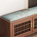 Traditional Wooden Upholstered Bench with Storage Locker