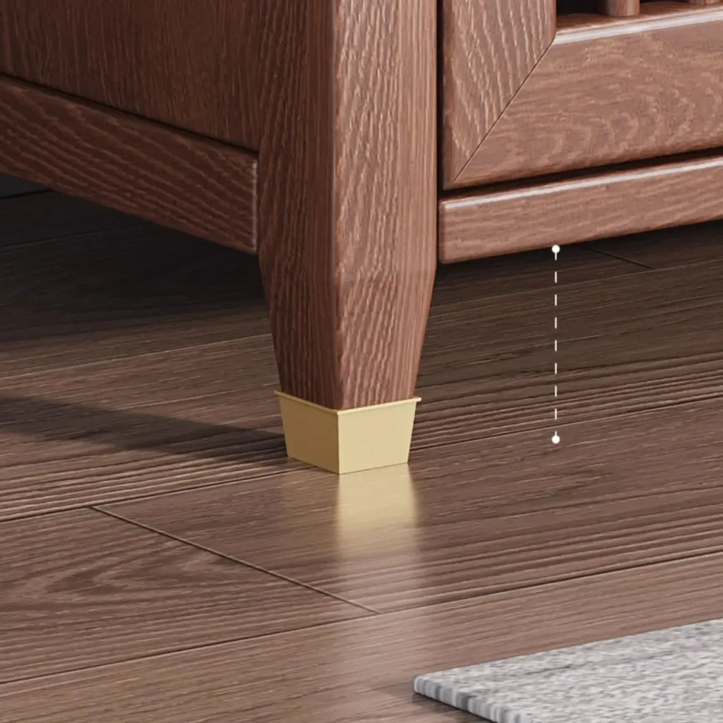 Traditional Wooden Upholstered Bench with Storage Locker