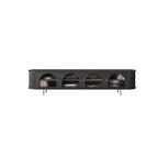 Long 2-Tier Wooden Black TV Stand with Glass Doors