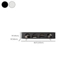 Long 2-Tier Wooden Black TV Stand with Glass Doors