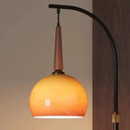 Modern Adjustable Plug-In Orange Glass Shape Arc Floor Lamp