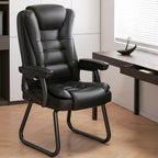 Luxurious Ink Leather Steel Reclining Office Chair