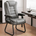 Luxurious Ink Leather Steel Reclining Office Chair