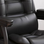 Luxurious Ink Leather Steel Reclining Office Chair