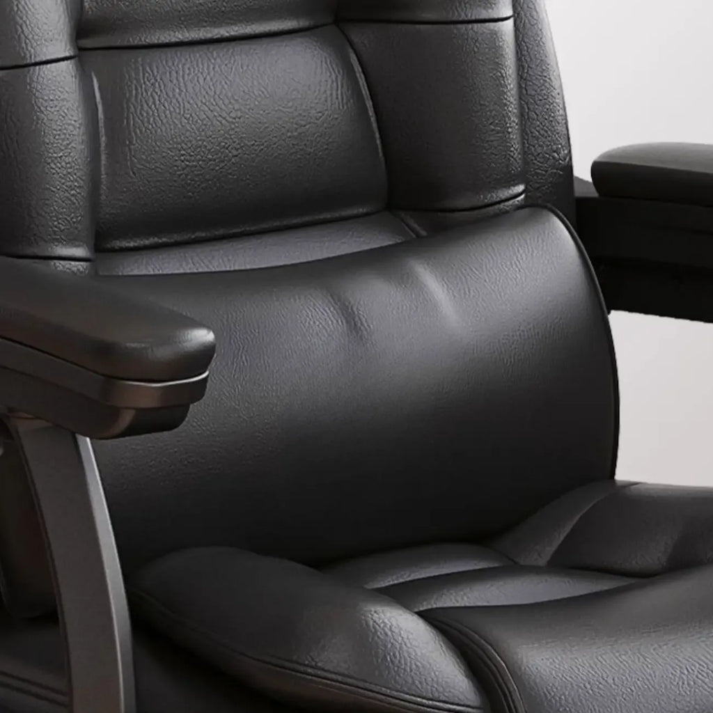 Luxurious Ink Leather Steel Reclining Office Chair