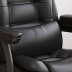 Luxurious Ink Leather Steel Reclining Office Chair