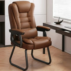 Luxurious Ink Leather Steel Reclining Office Chair