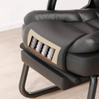 Luxurious Ink Leather Steel Reclining Office Chair