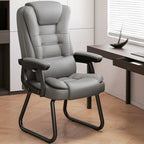 Luxurious Ink Leather Steel Reclining Office Chair