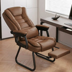 Luxurious Ink Leather Steel Reclining Office Chair