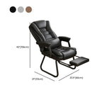 Luxurious Ink Leather Steel Reclining Office Chair