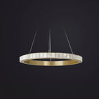Circular 2-layer Modern Alabaster Steel Pendant Chandelier