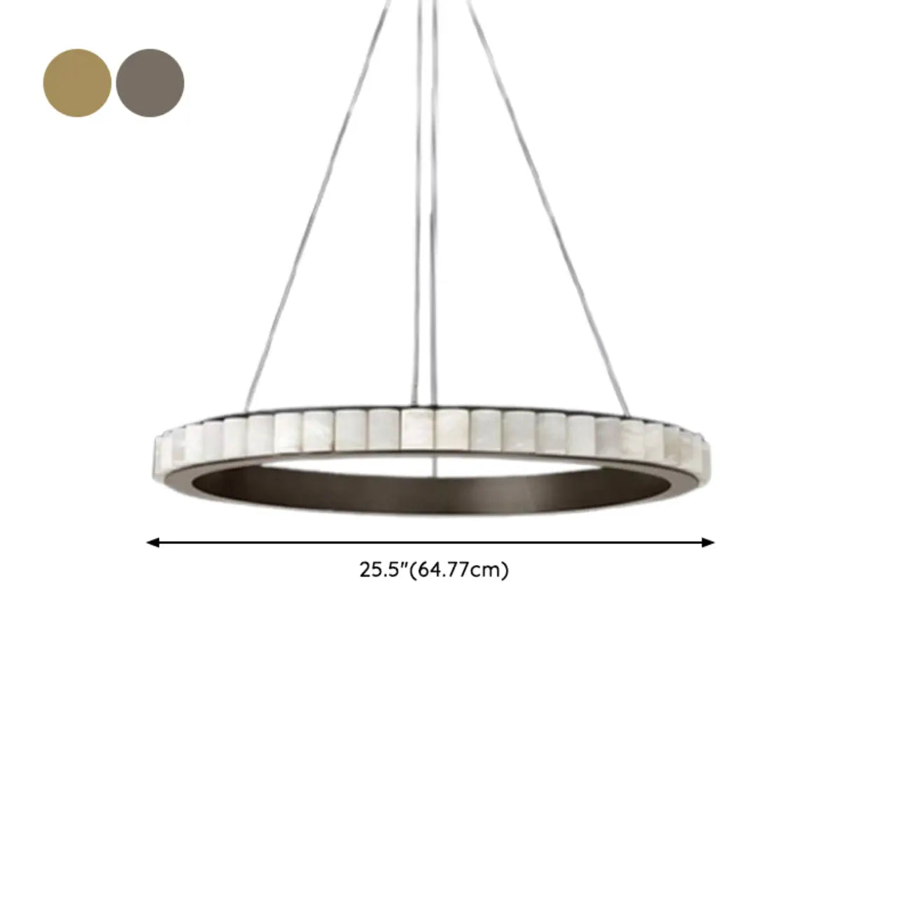 Circular 2-layer Modern Alabaster Steel Pendant Chandelier
