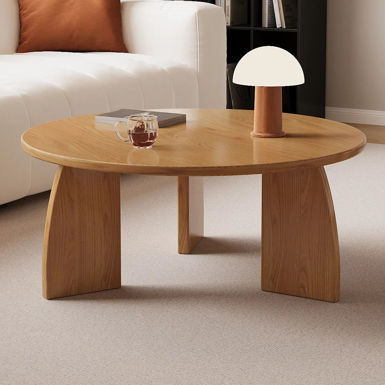 Modern Wooden Round Coffee Table