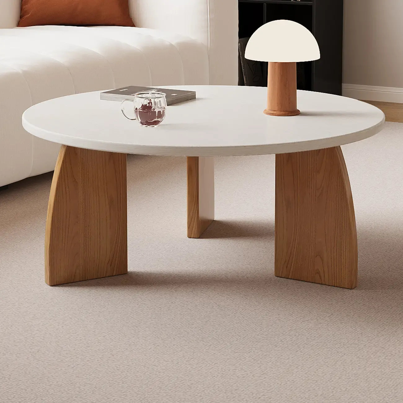 Modern Wooden Round Coffee Table
