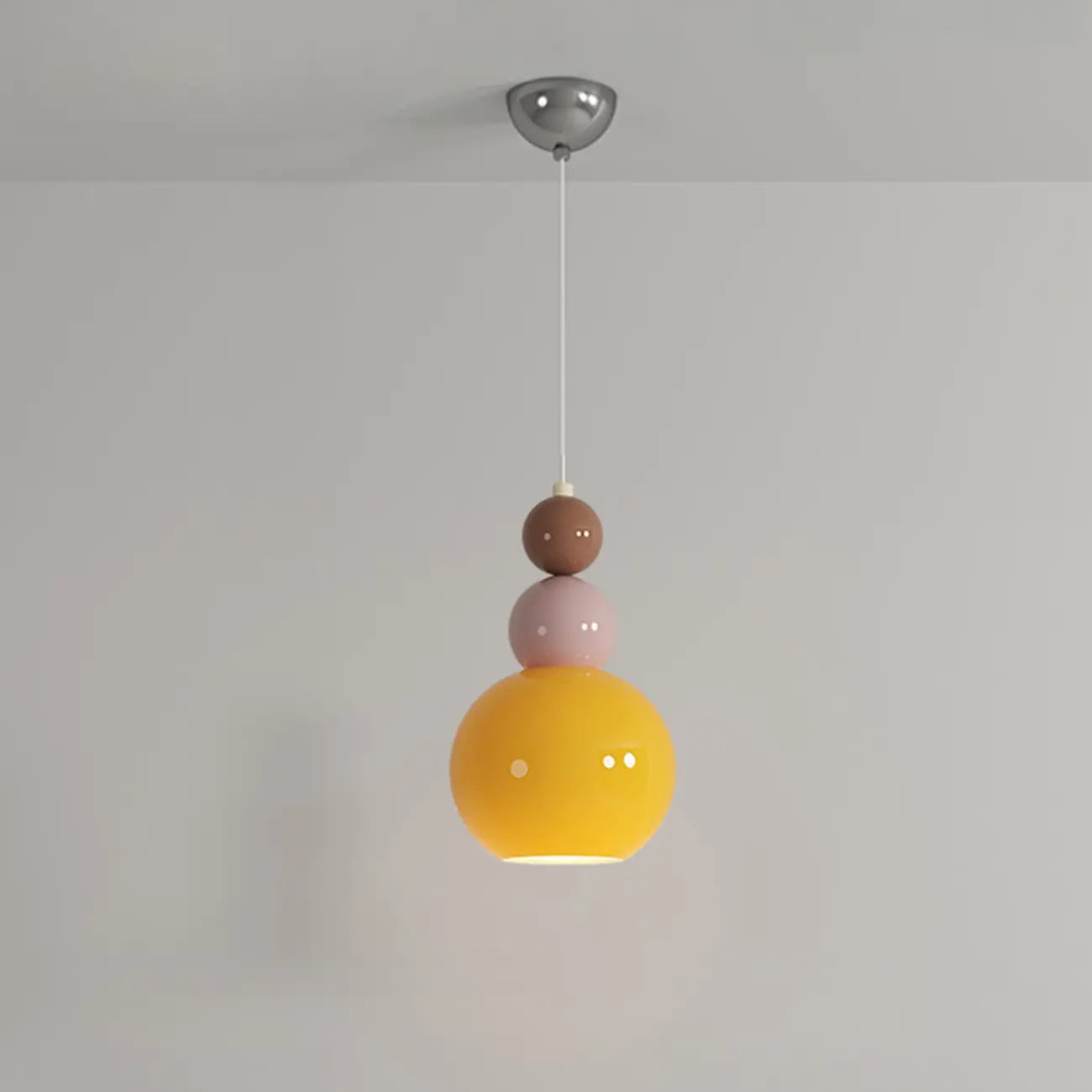 Modern Milk Cocoa Glass Floral Pendant Light