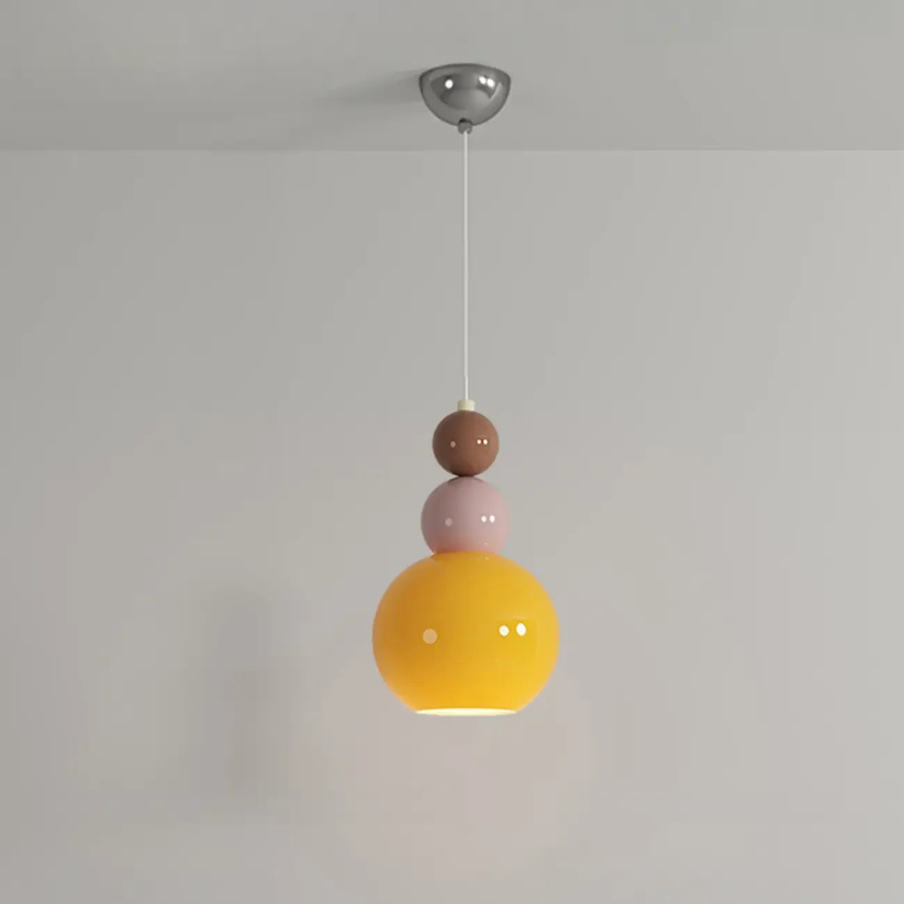 Modern Milk Cocoa Glass Floral Pendant Light