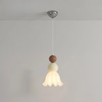 Modern Milk Cocoa Glass Floral Pendant Light