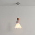 Modern Milk Cocoa Glass Floral Pendant Light