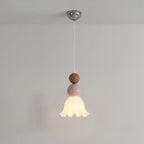 Modern Milk Cocoa Glass Floral Pendant Light