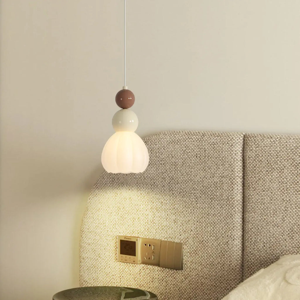 Modern Milk Cocoa Glass Floral Pendant Light