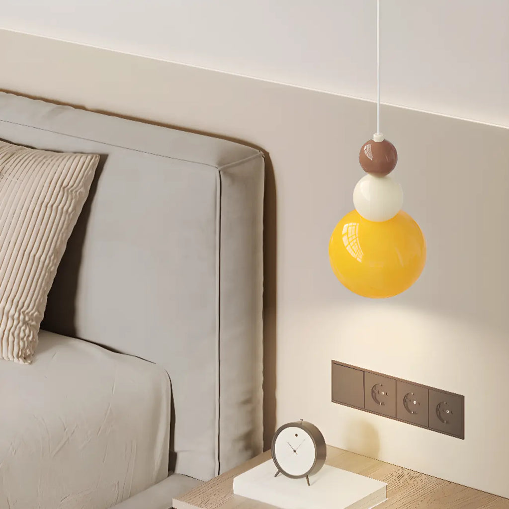 Modern Milk Cocoa Glass Floral Pendant Light