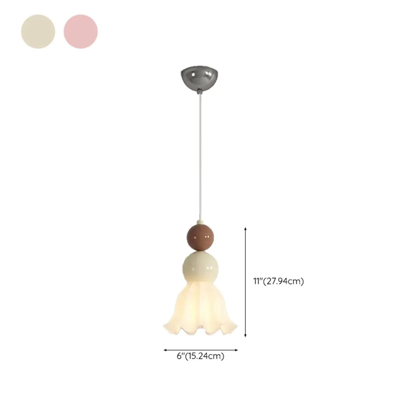 Modern Milk Cocoa Glass Floral Pendant Light