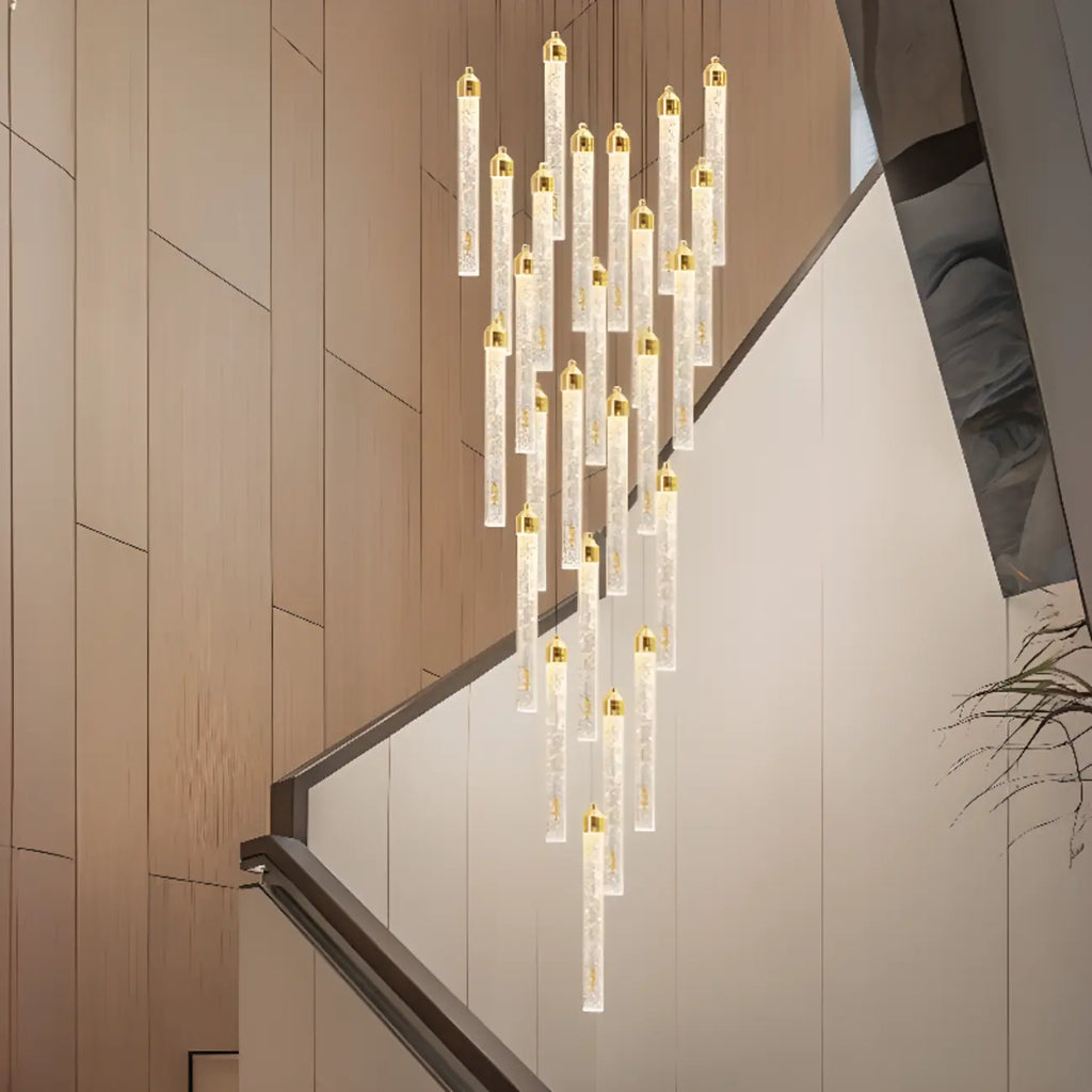 Modern Spiral Crystal Gold LED Chandelier Pendant Light