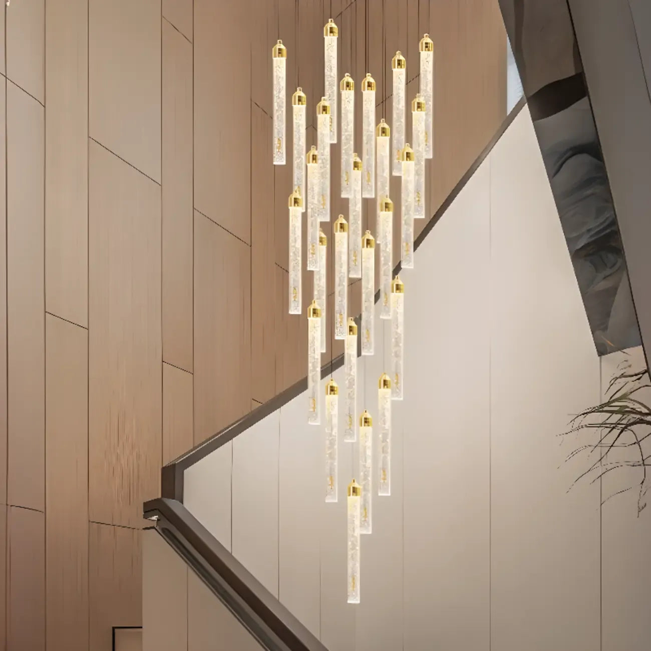 Modern Spiral Crystal Gold LED Chandelier Pendant Light