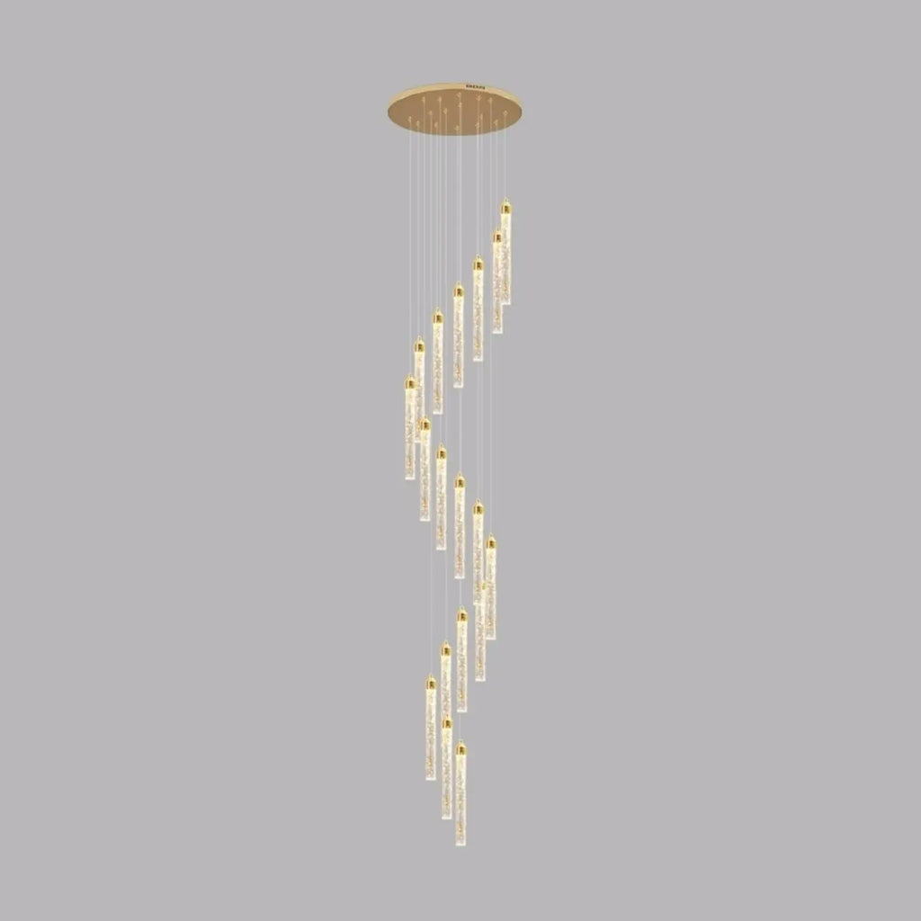 Modern Spiral Crystal Gold LED Chandelier Pendant Light