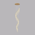 Modern Spiral Crystal Gold LED Chandelier Pendant Light