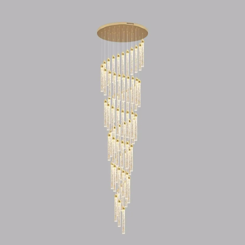 Modern Spiral Crystal Gold LED Chandelier Pendant Light