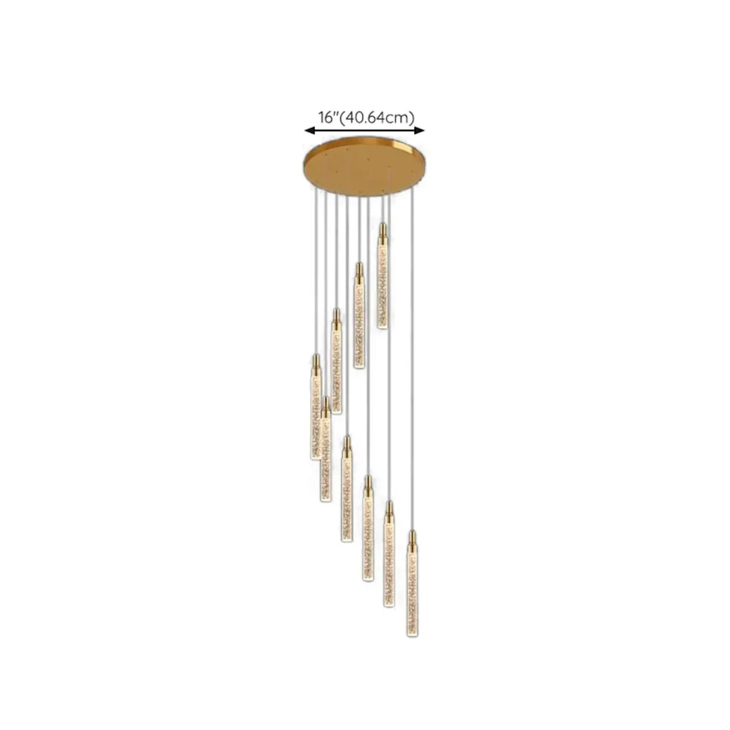 Modern Spiral Crystal Gold LED Chandelier Pendant Light