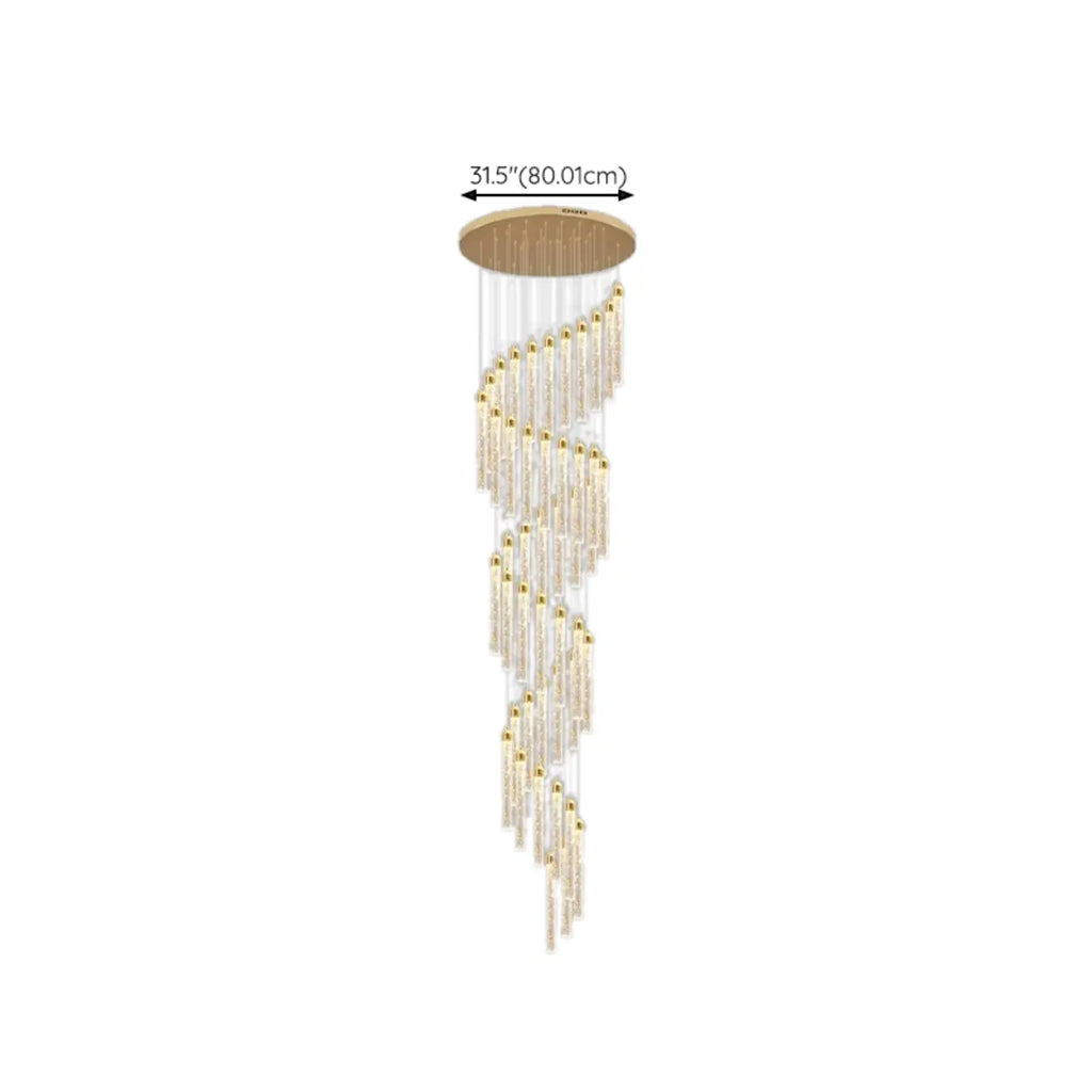 Modern Spiral Crystal Gold LED Chandelier Pendant Light